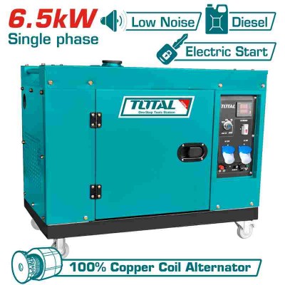 Дизельний генератор безшумний Total TP265001, потужність 6.0 / 6.5 кВт